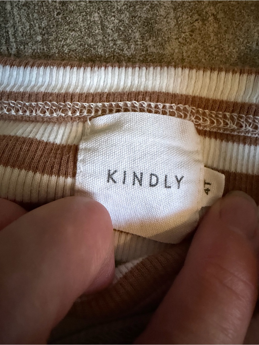 Kindly the Label Striped Ribbed Tank & High-Waist Brief Set - Brown/White - Picture 3 of 6